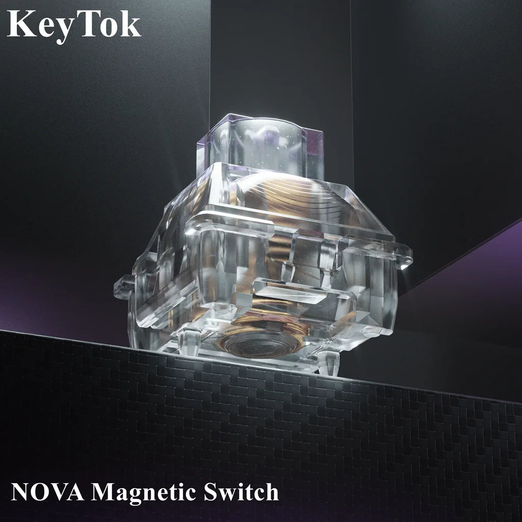 KeyTok NOVA Magnetic Switch Linear For HE KS‑20 Shaft Seat Magnetic Keyboard HallEffect Gold-plated 21mm Spring Muffled HIFI RGB