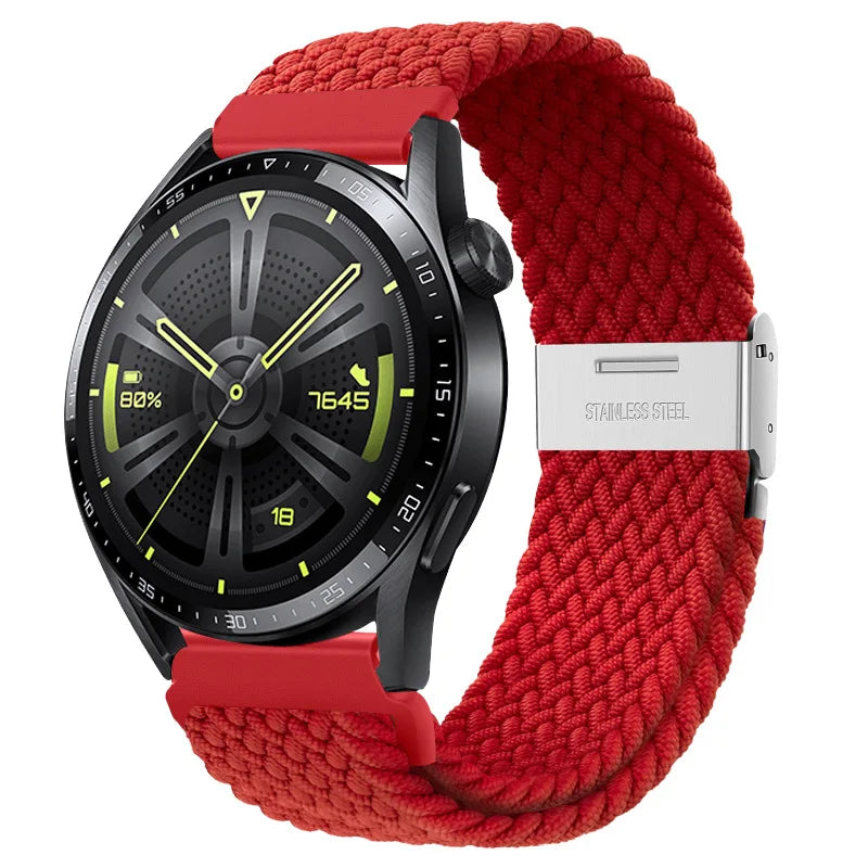 22mm 20mm Nylon Strap For Samsung Galaxy Watch 6 5 4/Gear S3 Magnetic Buckle Metal Adjustment Band For Huawei IWatch 4 GT2/3 Pro