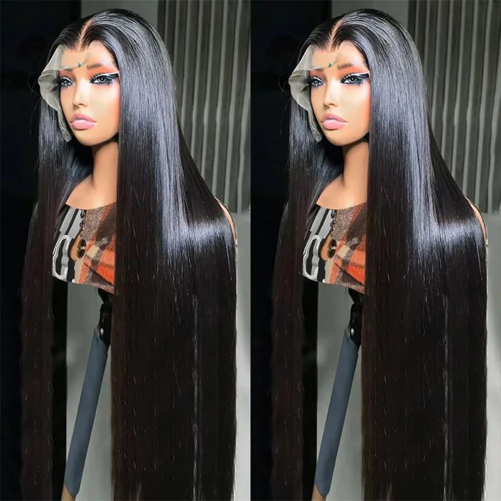 Brazilian Raw 250% Density 30 32 inch 13x6 HD Lace Front Human Hair Wigs Straight 13x4 Frontal Wigs Women Glueless Closure Wig