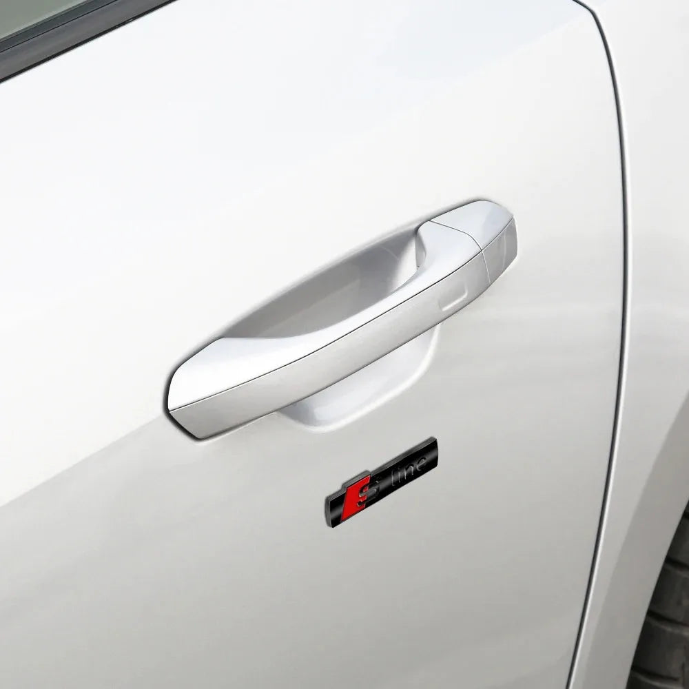 S Line 3D Logo Car Front Grille Badge Sticker Metal S Line Emblem For Audi Sline RS A3 A4 A5 A6 A7 A8 S3 RS3 RS5 RS6 S4 Q2 Q5 Q3