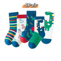 Children's Socks 5 Pairs Of Autumn And Winter New Mid-Calf Dinosaur Spring And Autumn Boys And Girls Baby Middle And Large Child