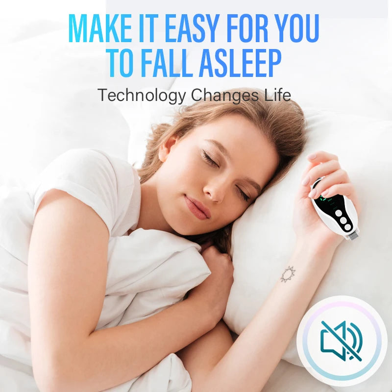 1 Set Handheld 2 Modes 20 Levels EMS Sleep Aid Relaxation Treatment Microcurrent Pulse Hypnosis Device Suitable Insomnia Anxiety