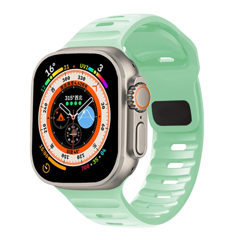 Silicone Strap For Apple Watch ultra2 Band 44mm 49mm 45mm 41-46-42mm 40mm sport correa bracelet iwatch Series 10 7 6 se 3 8 9 11