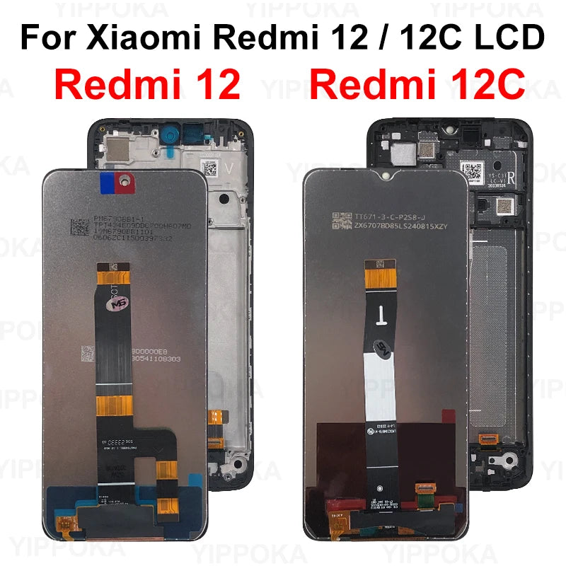 A- IPS For Xiaomi Redmi 12C 22120RN86G 12 LCD 14R 14C Display Touch Screen Digitizer Replace For Redmi 13C LCD 13 Display 15 15C