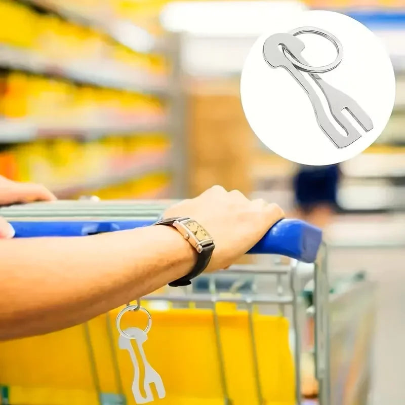 Reusable Portable Stainless Steel Shopping Cart Token, Shopping Cart Chain, Suitable for Supermarket Shopping Carts