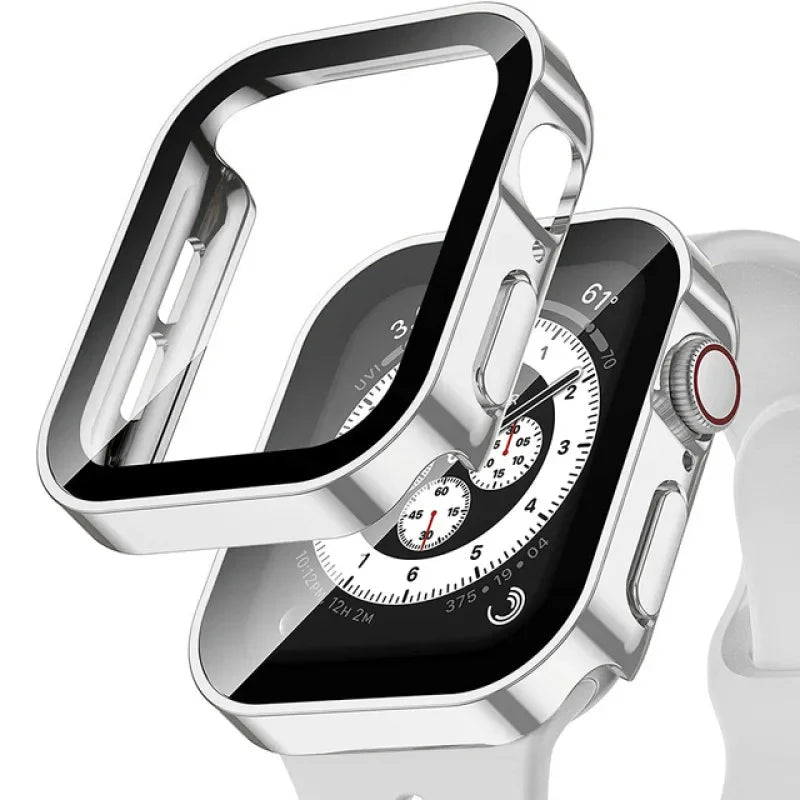 Glass+Waterproof Case for Apple Watch 7 8 9 45mm 41mm Screen Protector Hard PC Bumper for iWatch Series 6 5 4 SE 40mm 44mm Cover