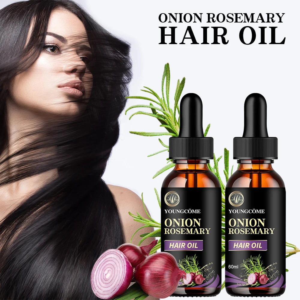 Hair Care Essential Oil Onion Rosemary Peppermint Fortified Oil Nourishing Split Dry Organic Hair Care Improving Hair Quality