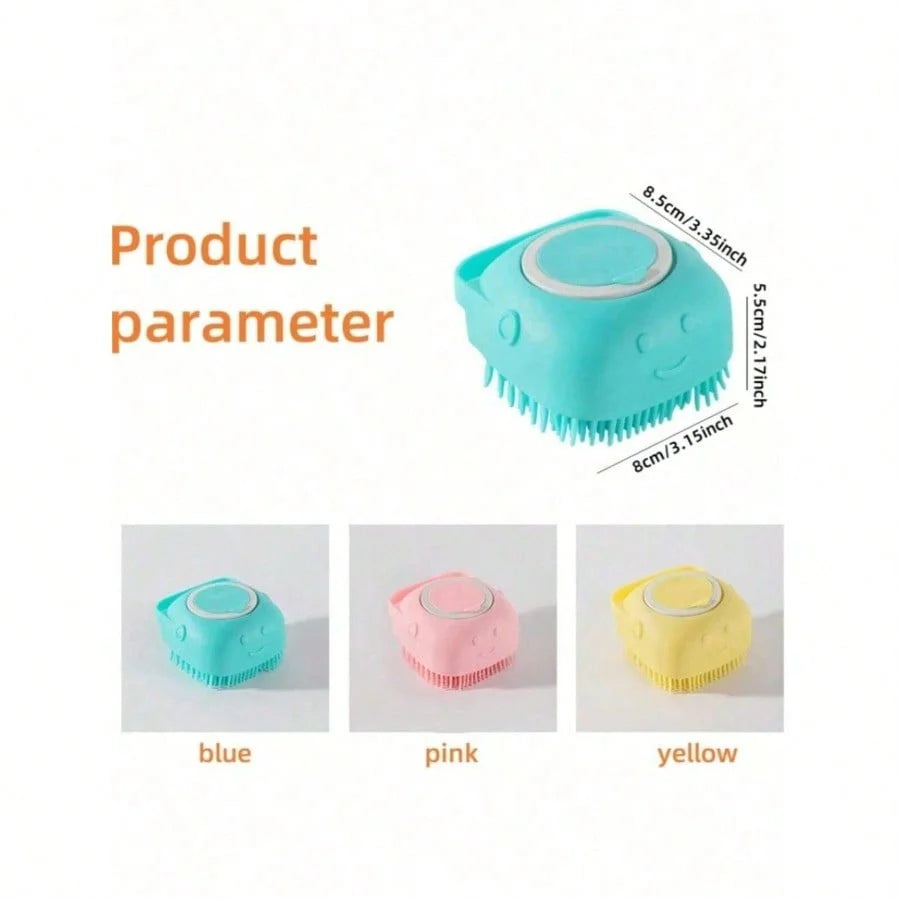 Pet Shampoo Brush,Dog/Cat Bath Brush, Silicone Pet Brush With Shampoo Dispenser,Pet Grooming,Silicone Massage Rubber Bath Comb With Shampoo Dispenser,Dog Brush, Cat Brush,Cat Bath, Dog Bath,Dog/Puppy Massage Brush,Pet Silicon
