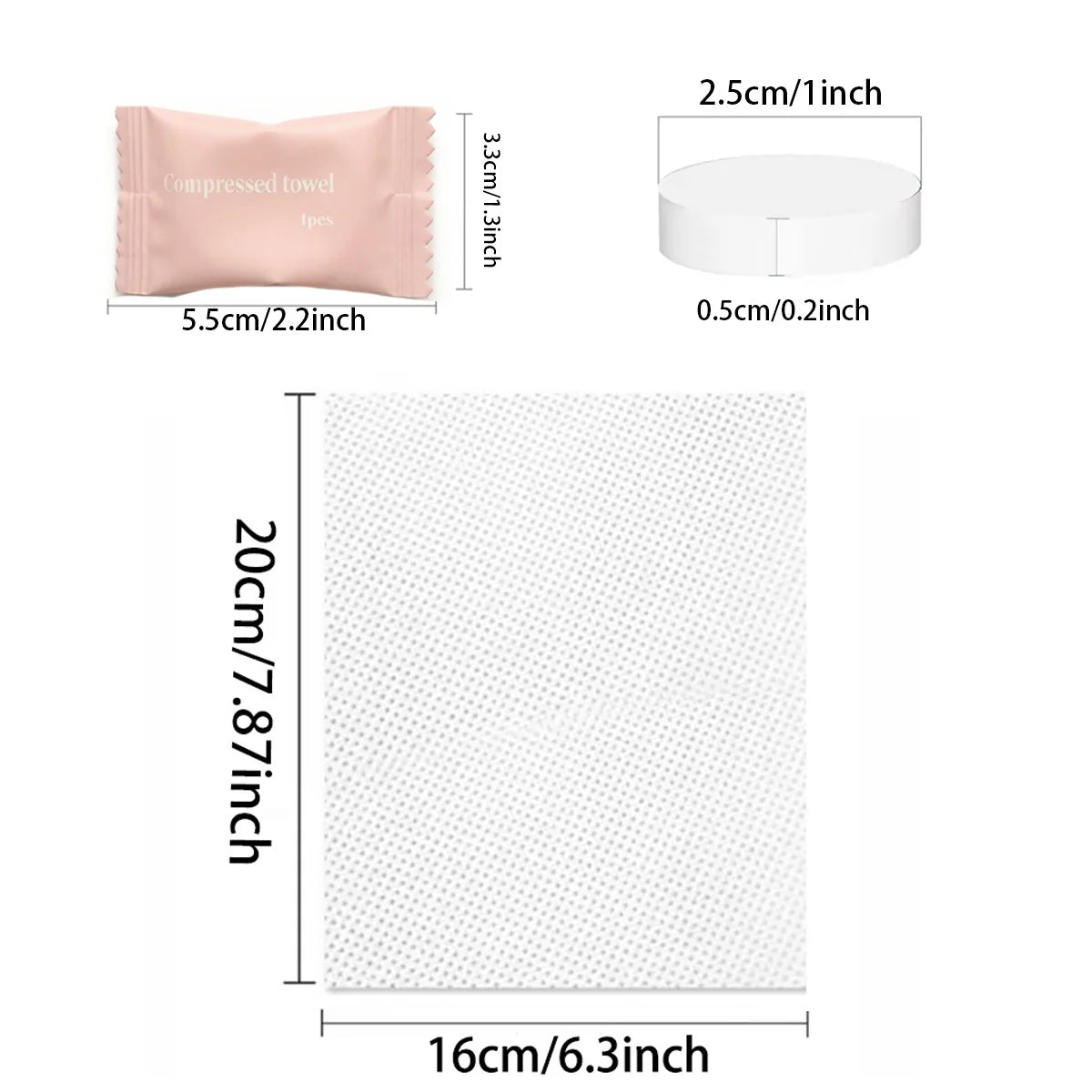 50PCS Dispossible Compressed Towels In Compressed Bag Suitable For Travel Camping Towel Disposable Face Pack