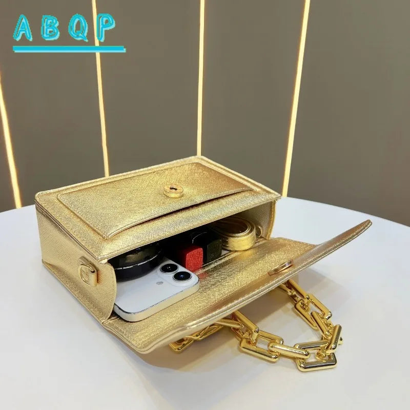New Evening Women's Bags Luxury Brand Shiny Leather Dinner Party Women's Handbags Fashionable Women's Shoulder Crossbody Bags
