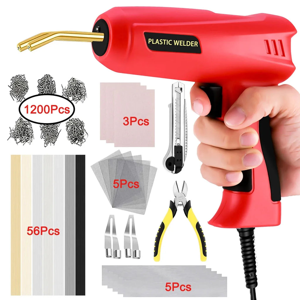 Besper 200W Plastic Welder, 2in1 Plastic Welding Kit Plastic Repair Welder Hot Stapler Soldering Gun Car Bumper Plastic Repair