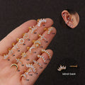 1PC 16G New Cross Heart Flower Crown Tragus Helix Stainless Steel Labret Lip Bar Rings Stud Cartilage Ear Piercing Body Jewelry