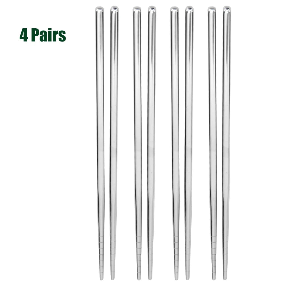 1-5 Pair Stainless Steel Chopsticks Metal Chop Sticks Tableware Silver Gold Multicolor Wedding Party Festival Supplies