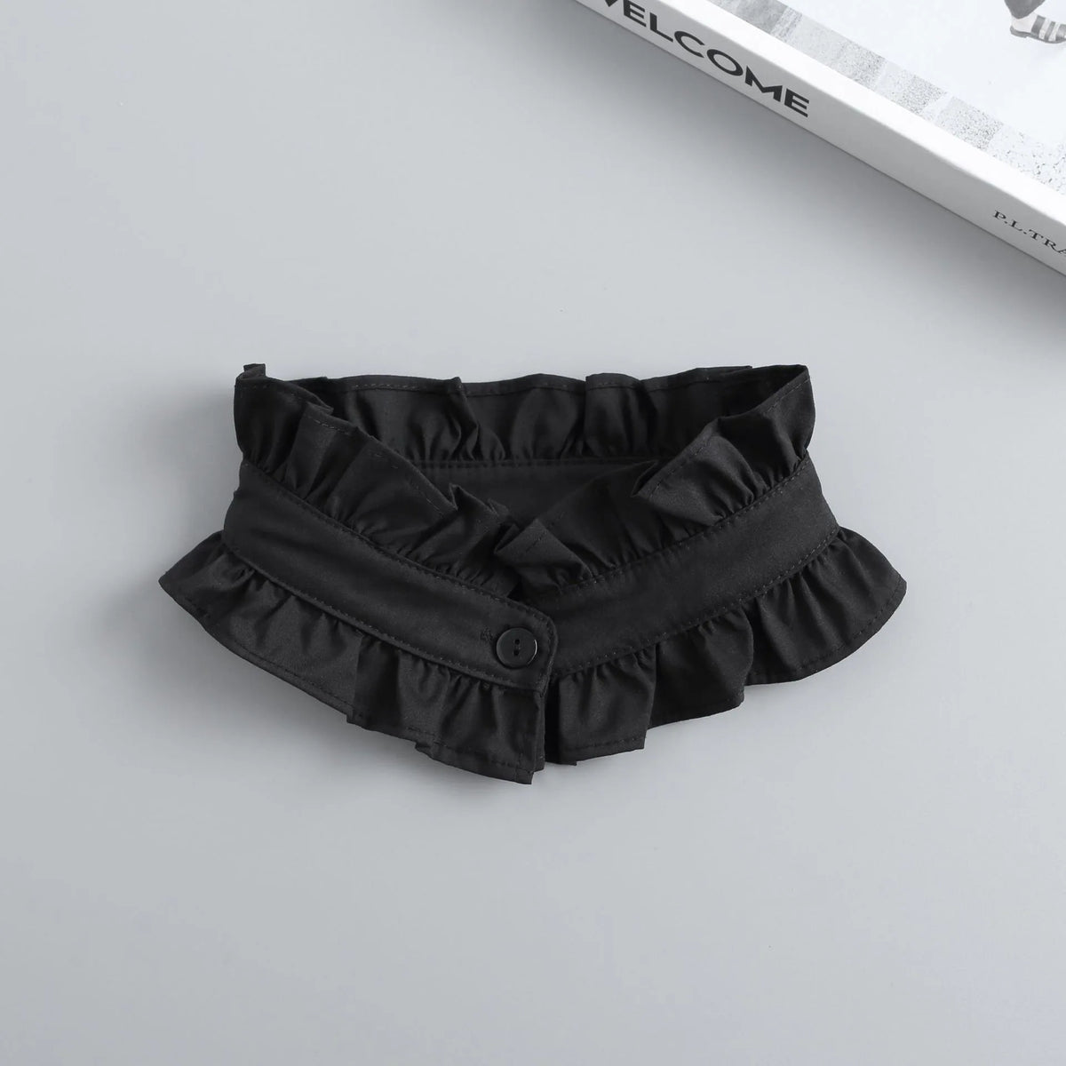 Fashion Ruffles Button Fake Collar for Women Stand Detachable Collar Fake Girls Vintage Lace Ladies False Blouse Collar