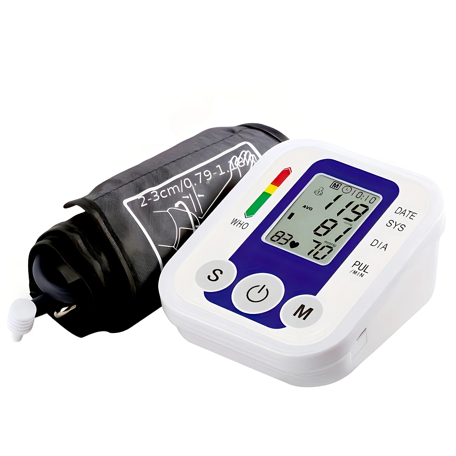Digital Arm Blood Pressure Test Kit Cuff Sensor Monitor BP Automatic Pressure Tonometer Tensiometer Heart Rate Pulse Meter