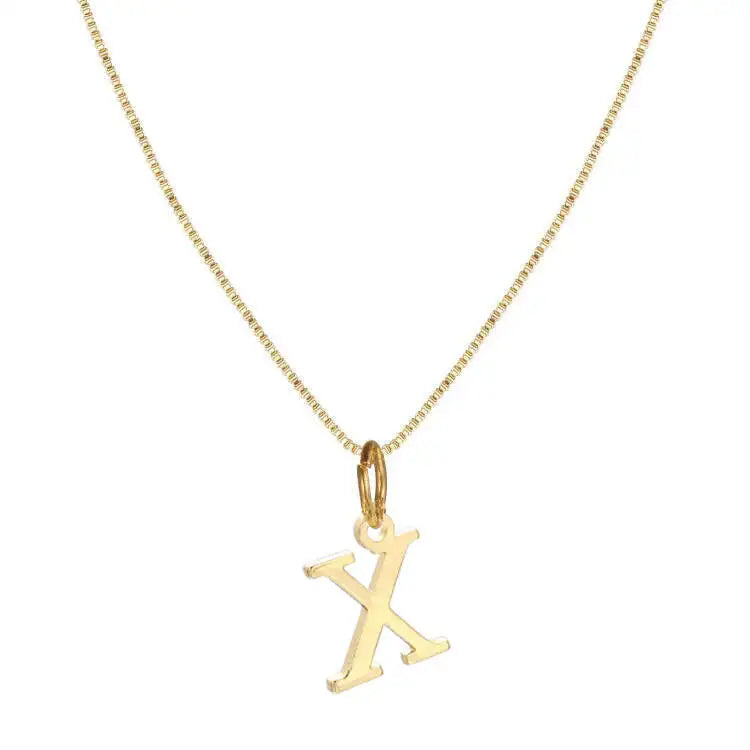 1pc Exquisite Jewelry Necklace, Stainless Steel A-Z,26 English Initials Pendant, Holiday Gift, Suitable For Women To Wear Daily