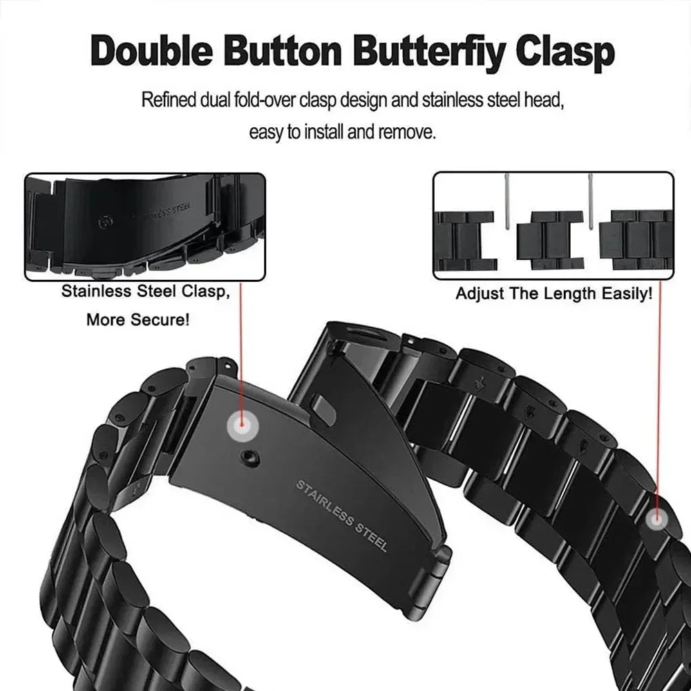 Quick Fit 26mm 22mm 20mm Metal Strap For Garmin Tactix 8 Fenix 8/E 7X 6X Stainless Steel Bracelet Enduro 3 Forerunner 965 Band