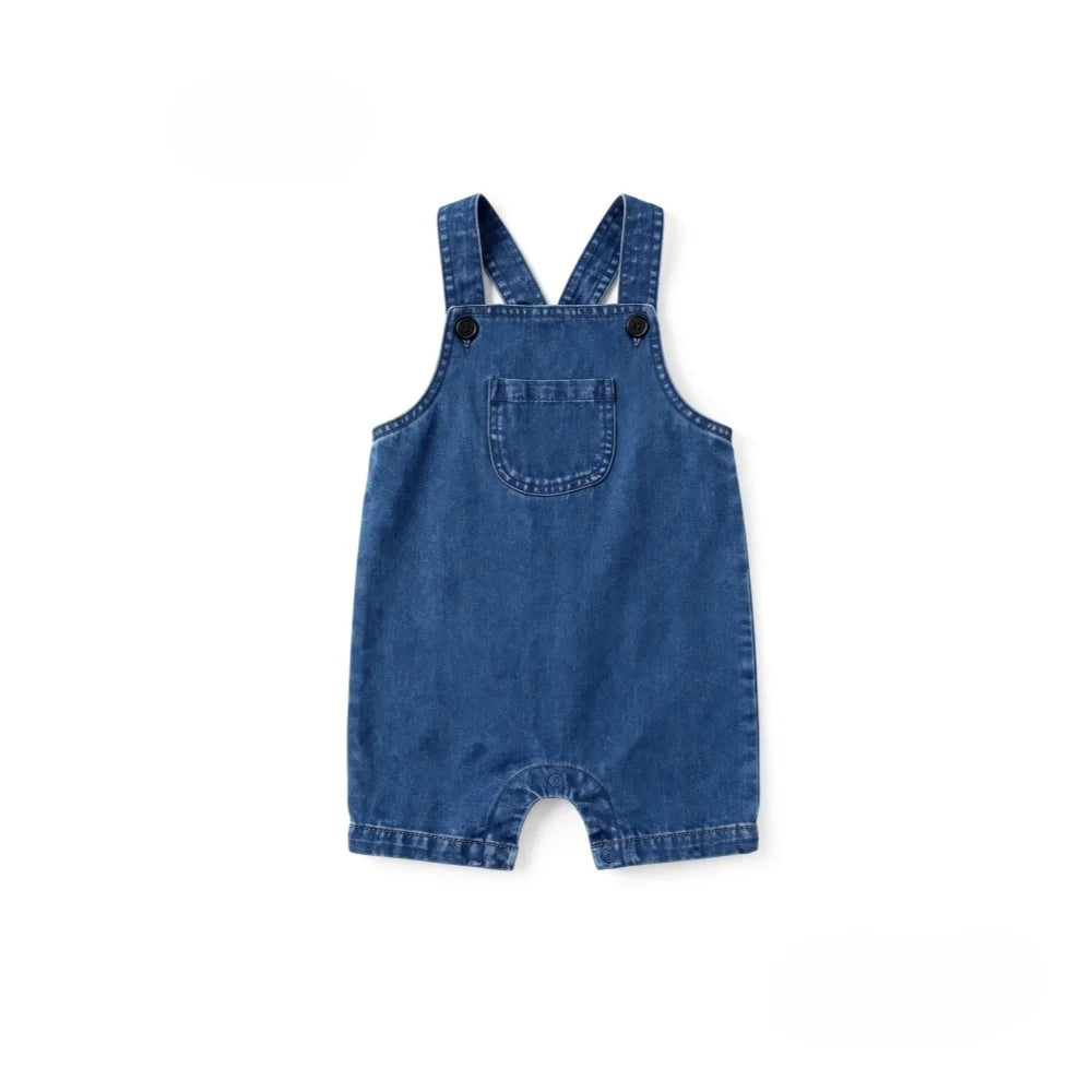 AP SS26 blue denim collection kids boys girls spring summer fashion jeans pleated skirt jumper shirt family clothing clothes