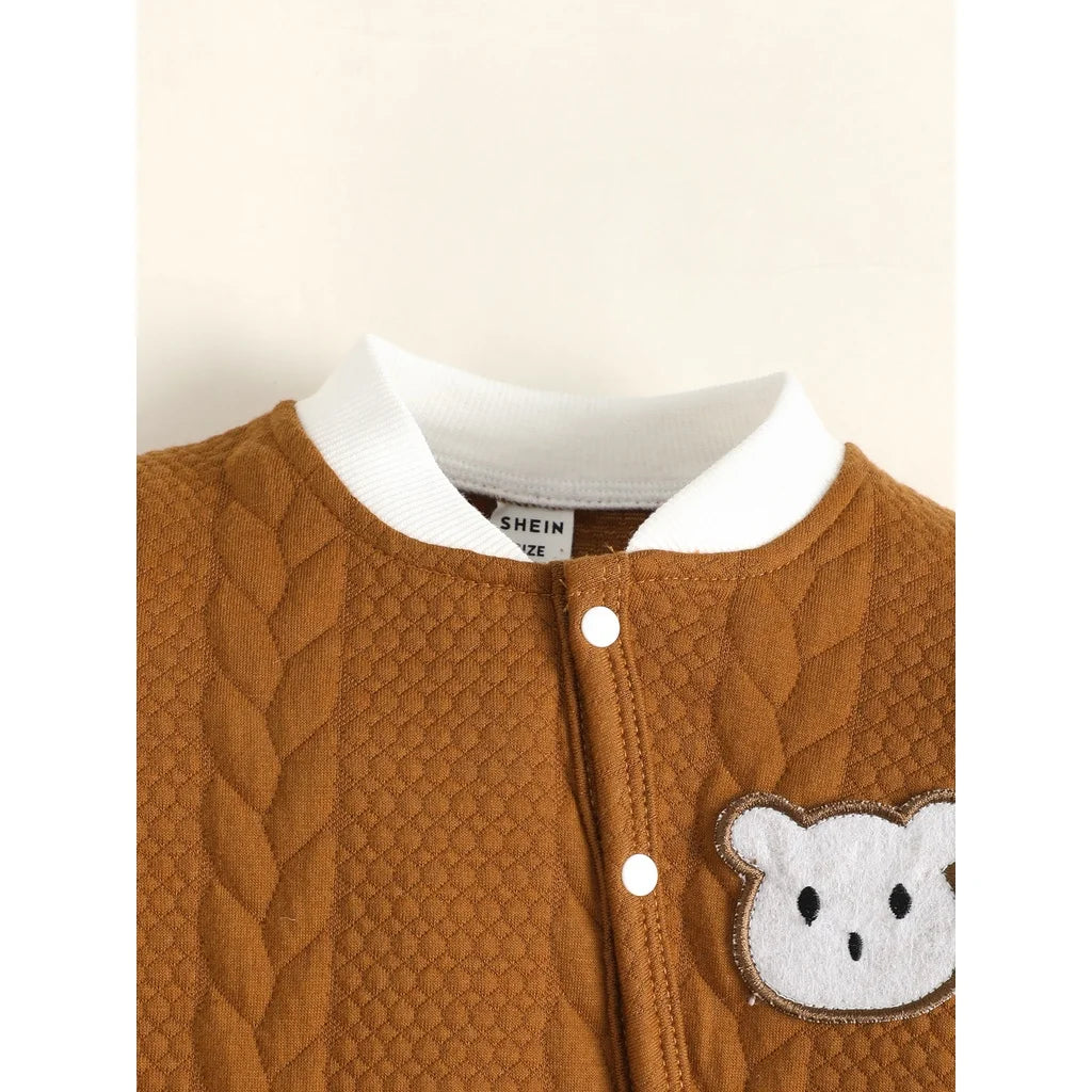0-6 Months Newborn Baby Boy Clothes Baby Girl Romper Bear Knitted Long Sleeves Bodysuit Infant Baby Boy Jumpsuit Outfit