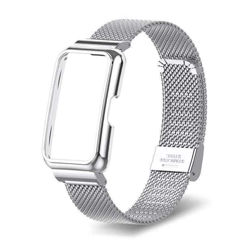 Metal Strap+Case for Huawei Band 9/10 Bracelet Case Protector Watchband for Huawei Band 10 8 7 6 Wristband Protective Cover