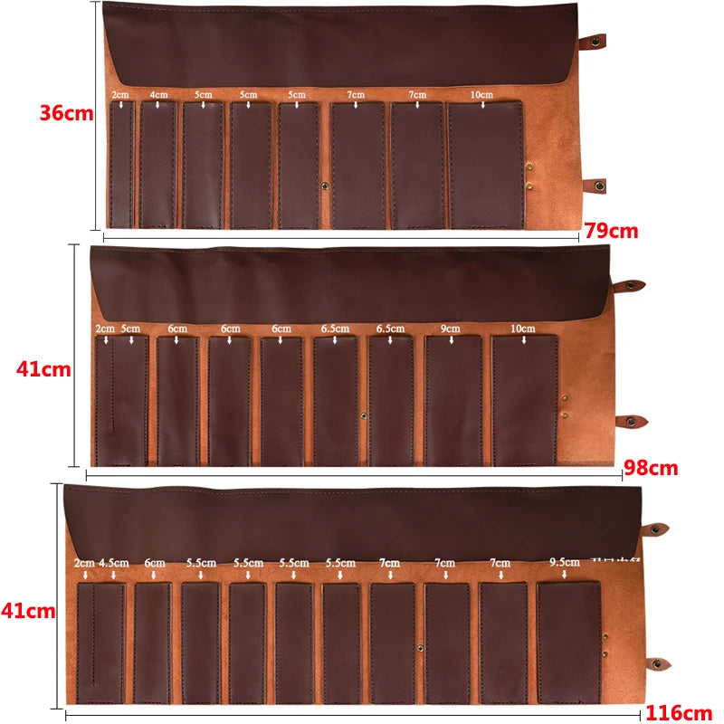 8 9 11 Slot Portable Kitchen Knife Roll Bag Foldable Camping Picnic Carry Case Chef Cooking Knife Storage Pocket Organizer Tools