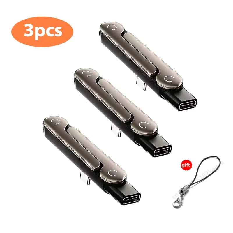 Type-C Phone Charging Bracket Adapter with 240 W Fast Charging Support, OTG Functionality, and Foldable Mounting Stand — USB-C M