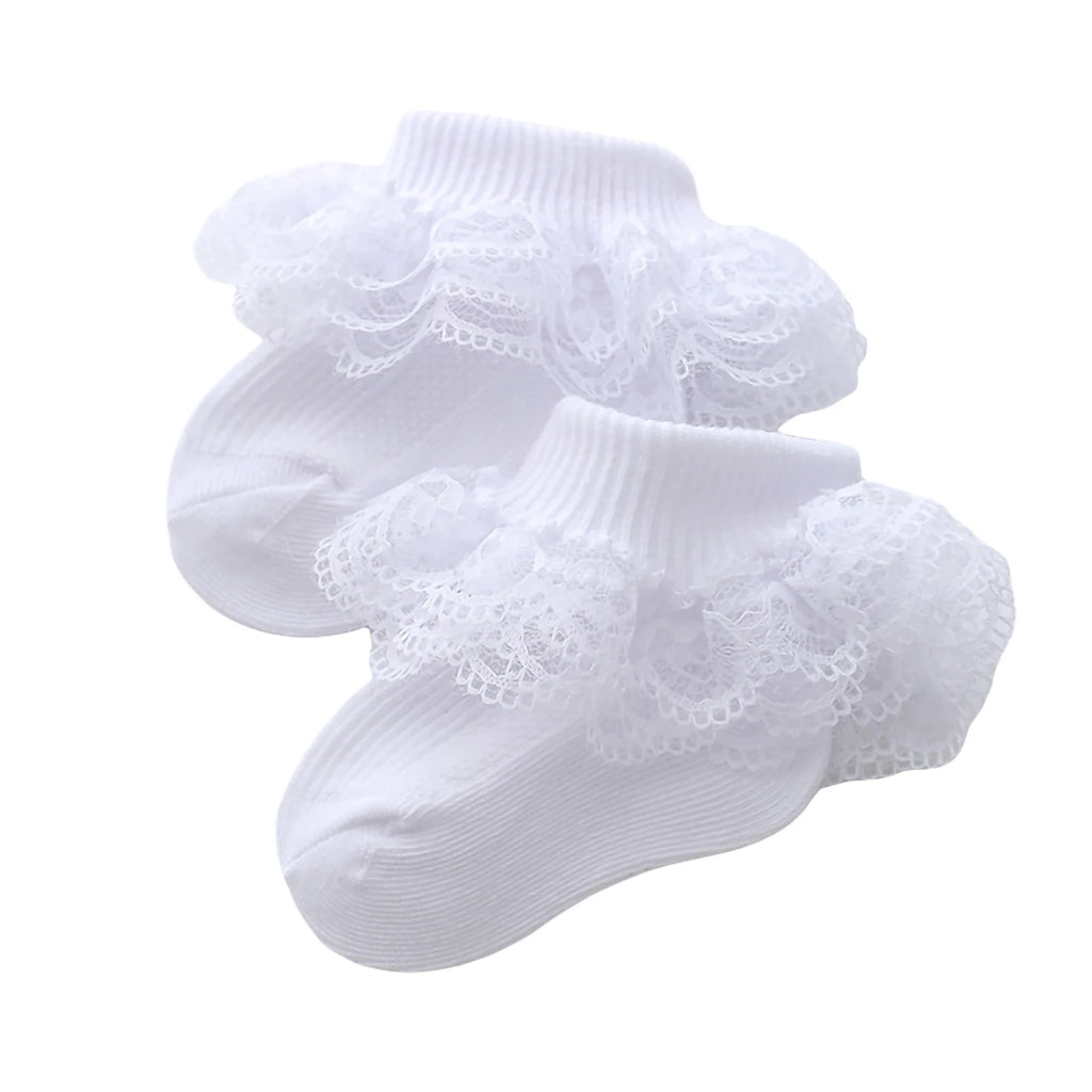 0-12 Months Newborn Baby Cotton Sock Lace Princess Combed Cotton Socks for Girls Summer Spring Infant Babe Ruffle Short Socks