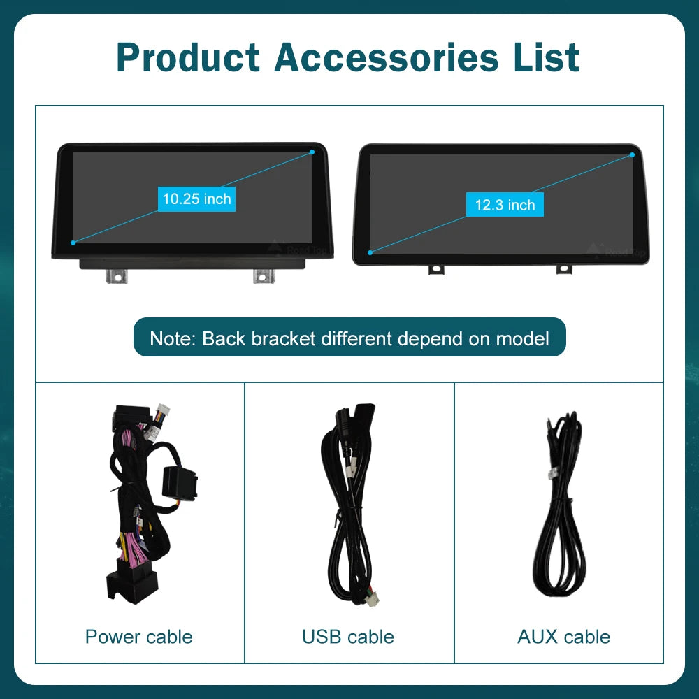 RoadTop 12.3'' Wireless CarPlay Multimedia Linux Touch Screen For BMW X3 F25 X4 F26 2011-2016 CIC NBT Android Auto Link