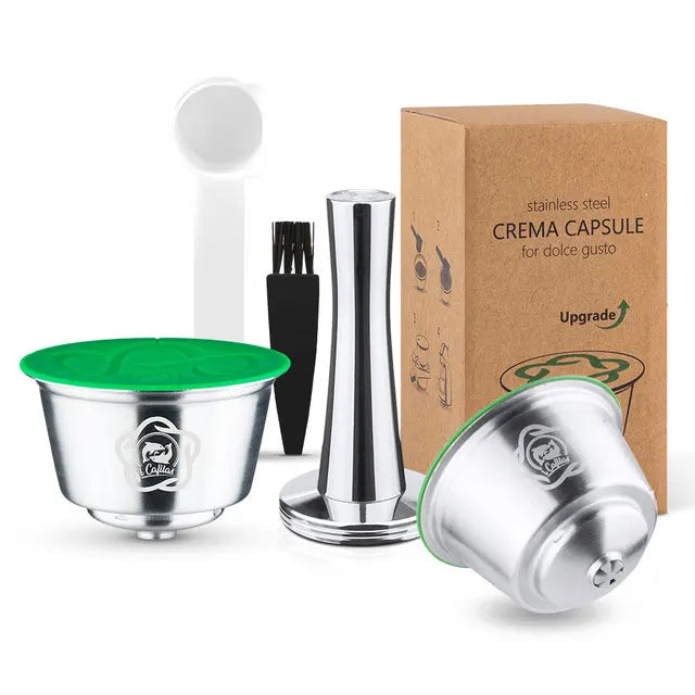 Reusable coffee capsules for Dolce Gusto refillable capsule espresso filter stainless steel filter box iCafilas