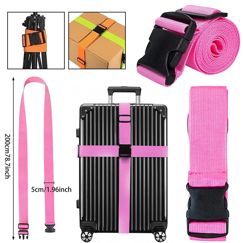 NEW Straight Shaped Luggage Straps for Suitcase,Luggage Belt with Adjustable Release Buckle Travel Accessory,Easily Identified