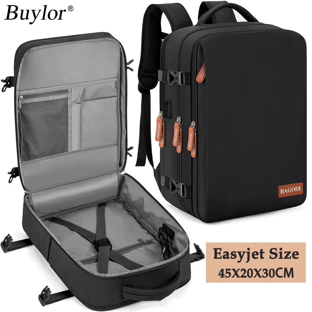 Buylor Travel Backpack Airplane Backpack 45x20x30 for Women/Men Easyjet Cabin Bags Laptop Backpack Casual Daypack for Weekender