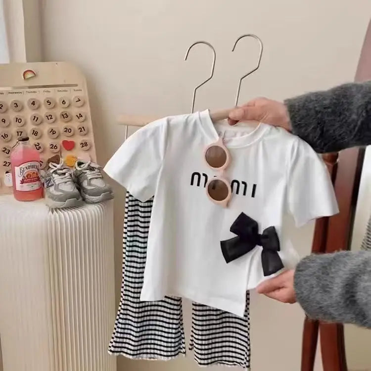 Summer Children Short Sleeve T-shirt for Girls Letter Printing Girls T Shirt Girls Tops Tees Cartoon Kids Clothes 2-8Year child