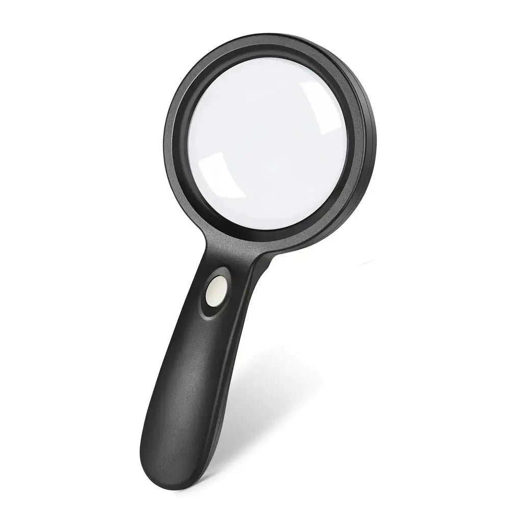 10X Handheld Magnifying Glass with 12 LED Lights Magnifier Tool for Reading Jewelry Inspection Repair Coin Collecting