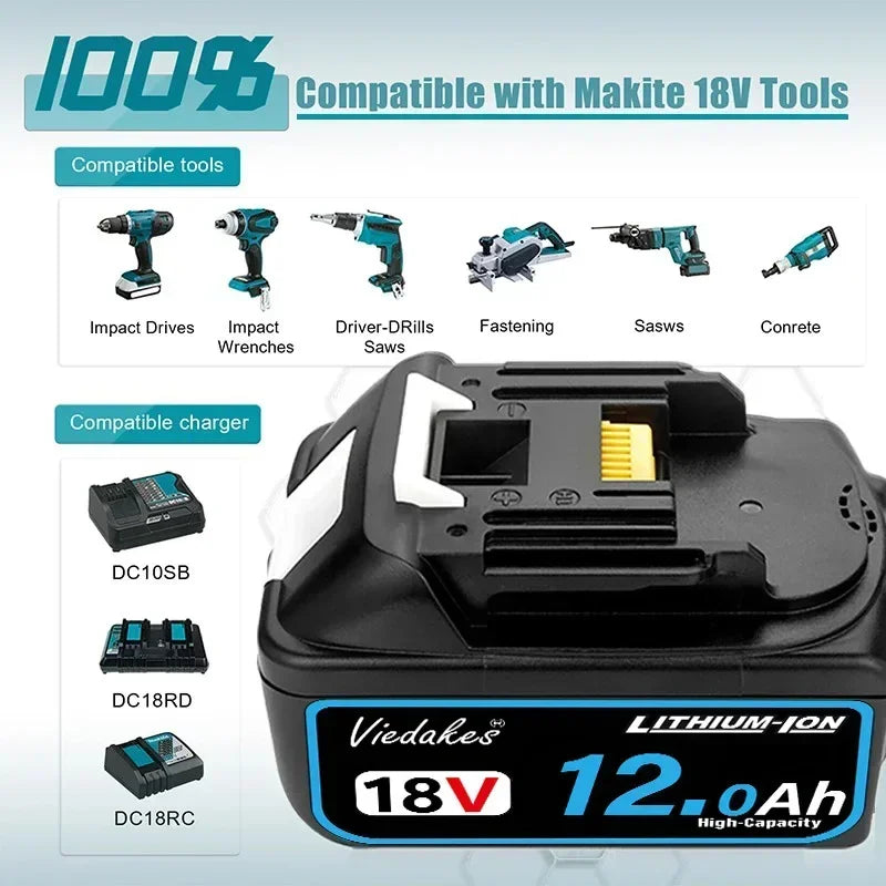 100% Original 18V 12000mah Fast Charging Lithium-ion Battery ◇ For Makita 18v BL1850 BL1840 BL1830 Battery◇