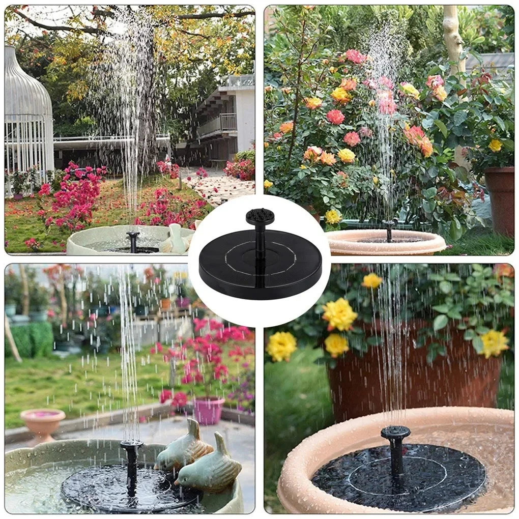 HOMEFISH Mini Solar Water Fountain - Solar-Powered Pool/Pond Waterfall, Outdoor Garden Decoration & Bird Bath Supplies