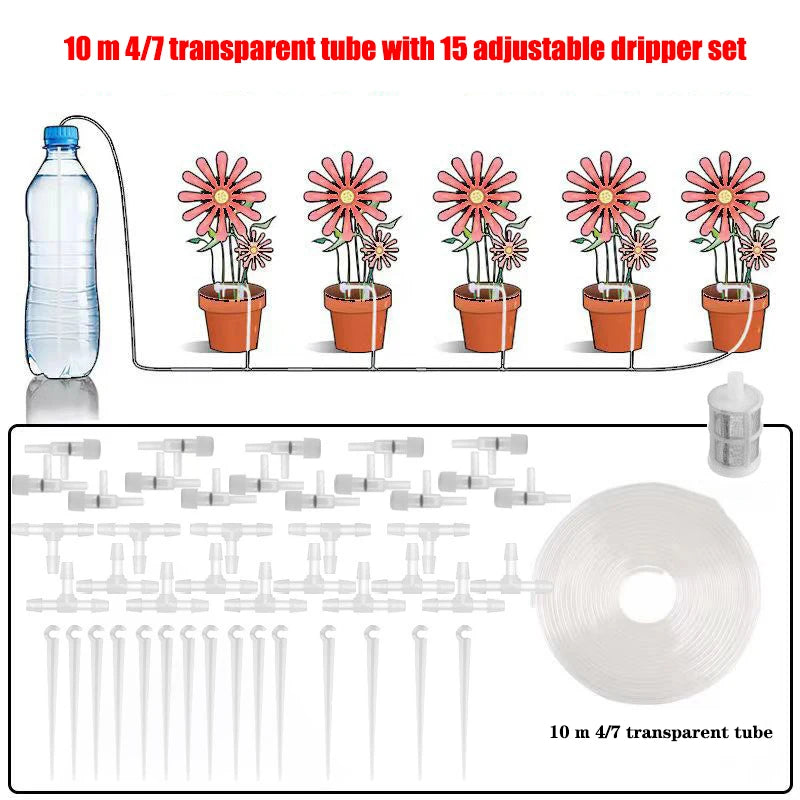 Garden Drip Irrigation Kit with Regulating valve Potted Plant Watering Device 4/7mmHose Watering Saving Micro Dripper Greenhouse