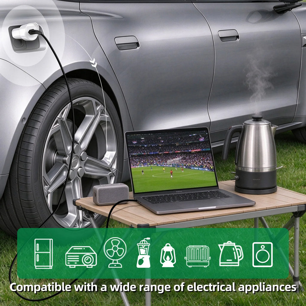 EVqiaoyi Type2 V2L Discharger with Power-Off Button 16A MG BYD Vehicle-to-Load Plug for Brazilian New Energy Vehicles