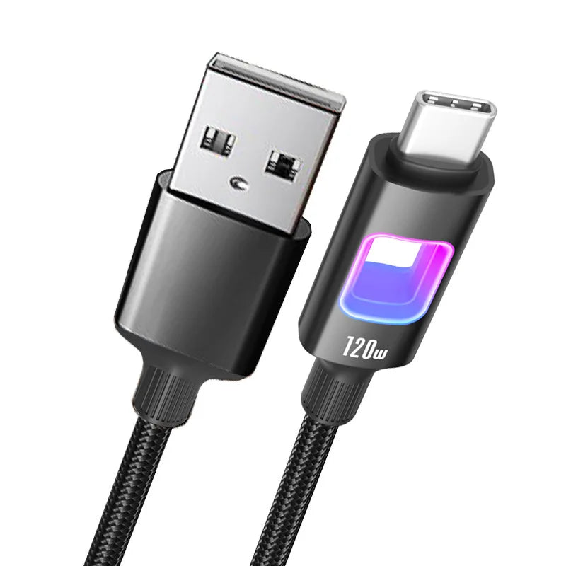 NNBILI Dual Type C 120W USB A to Type C Fast Charging Data Cord Type-C Quick Charging for Huawei MacBook iPad iPhone 18 17 Honor
