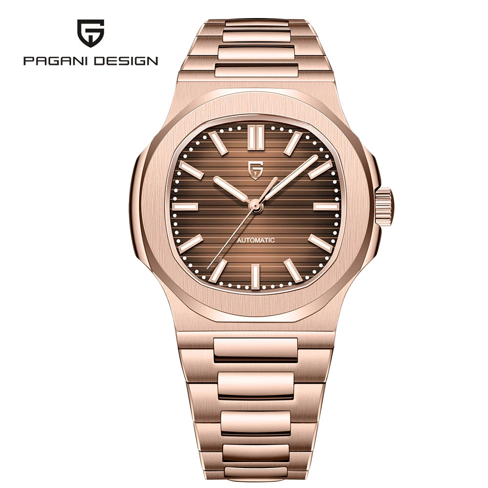 New Men's Watches PAGANI DESIGN Luxury Rose Gold Automatic Watch For Men Mechanical Wristwatch Waterproof AR Sapphire Clock 2026 EU Local Shipping