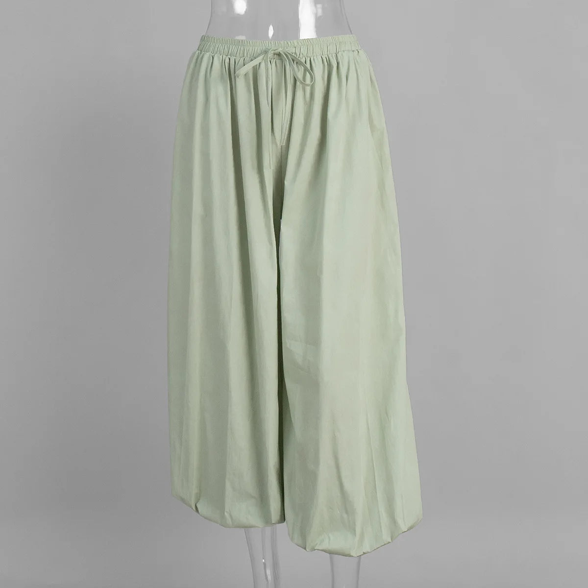 100% Cotton High Quality Women Casual High Waist Bloomers Long Pants Fashion Big Wide Leg Pants Women Clothes Trousers