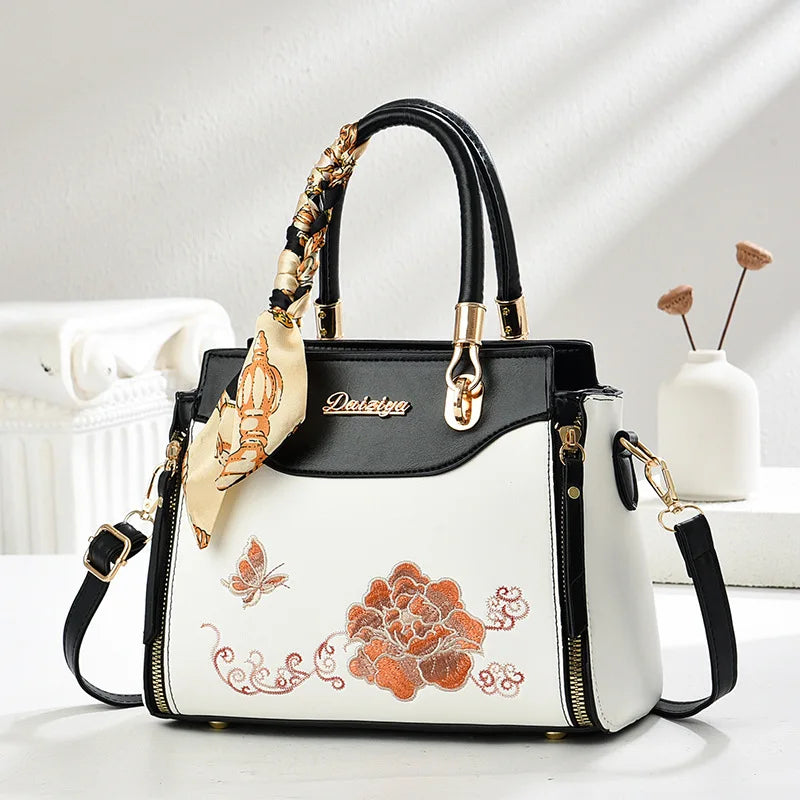 Luxury Brand Designer Women'S Handbag Classic Embroidery Crossbody Bag Large Capacity Shoulder Bag Commuting Tote Bag Women