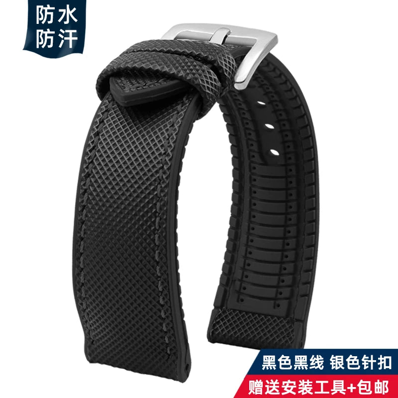 For Longines Seiko water ghost Hamilton series nylon rubber Bottom watch strap 20mm 22mm 23 Strap Men soft Waterproof Wrist Band