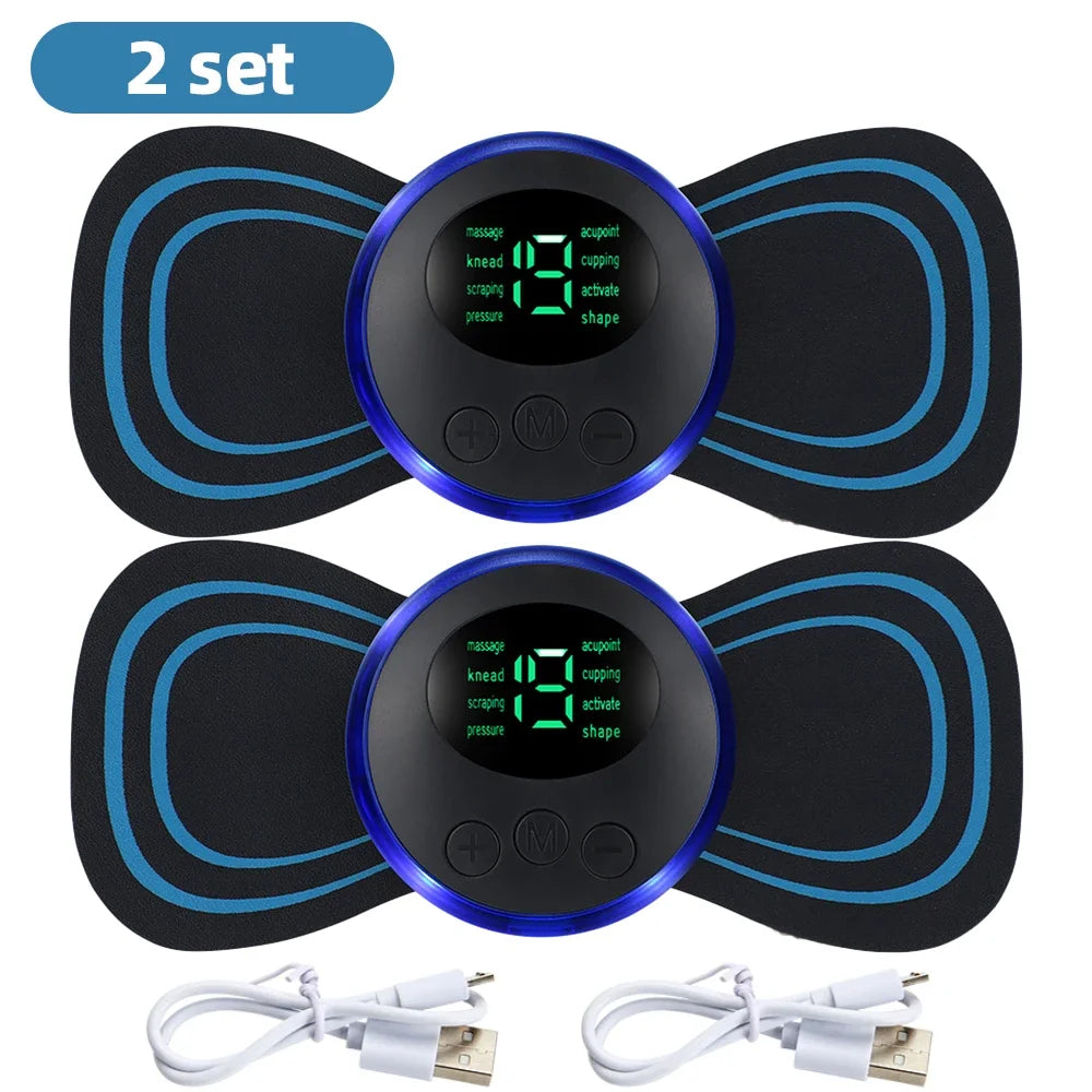 EMS Electric Neck Massager EMS Muscle Massage Stimulator Low Frequency Instrument Back Cervical Calf Patches Joints Mini Device