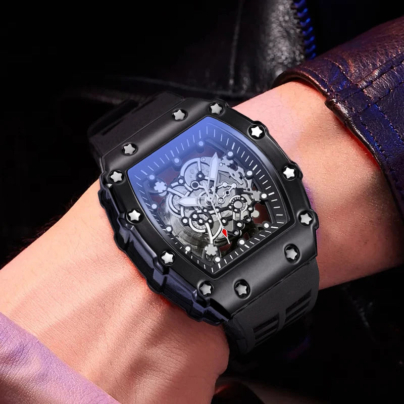 Men's Watch, Sporty and Fashionable, Waterproof Barrel-Shaped Original Men's Watch, Men's Quartz Watch, Gift