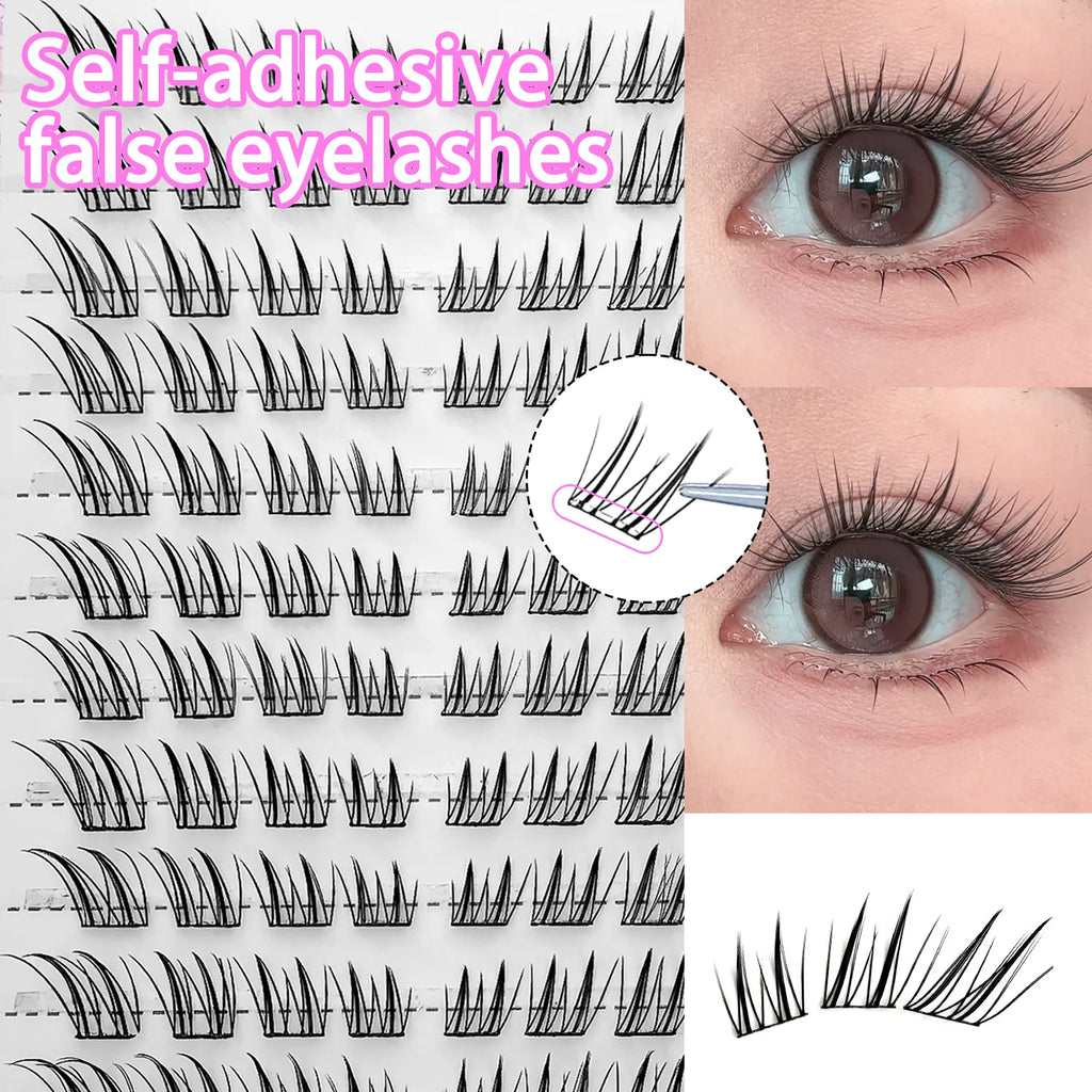 Fox Eye Glue-Free False Eyelashes Easy to Apply Beginner Friendly Natural Soft & Reusable for Daily Makeup