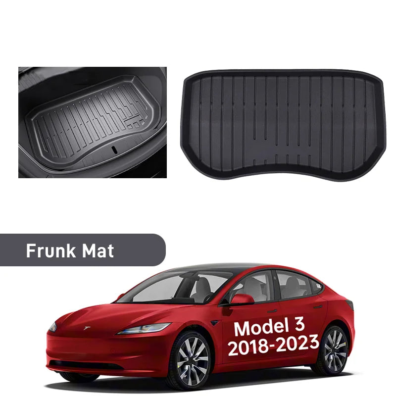 For Tesla Model 3/ Y TPE Trunk Mat Juniper Highland 2020 2021 2022 2023 2024 2025 Custom Cargo Mat Liner Seat Back Protector