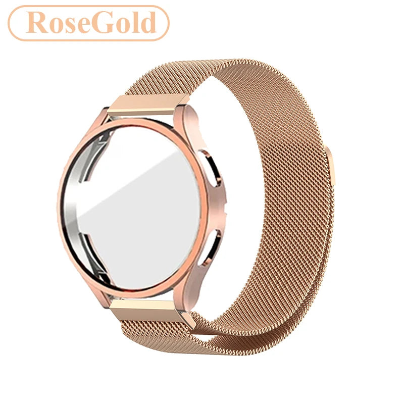 Metal Strap For Samsung Galaxy Watch 4 5 6 Active 2 40mm 44mm Band Watch 3 4 Classic Milanese Magnetic Loop Replacement Bracelet