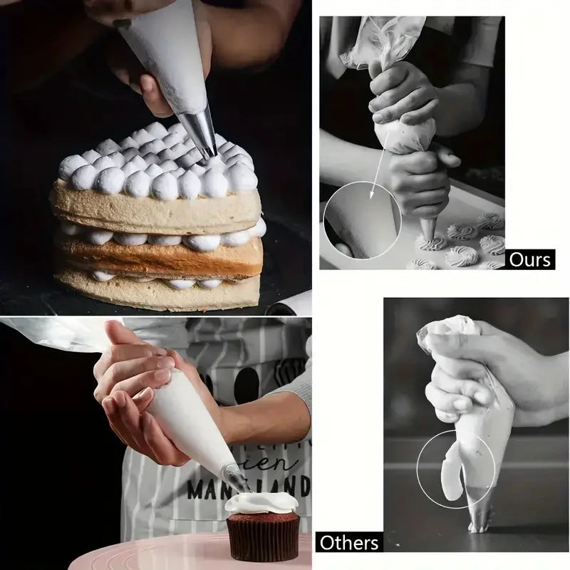100PCS Disposable Pastry Bags, Extra Strong&Leak-Proof Piping Bags for Cake Decorating,Baking,Icing,and Crafts–Durable&Food Safe