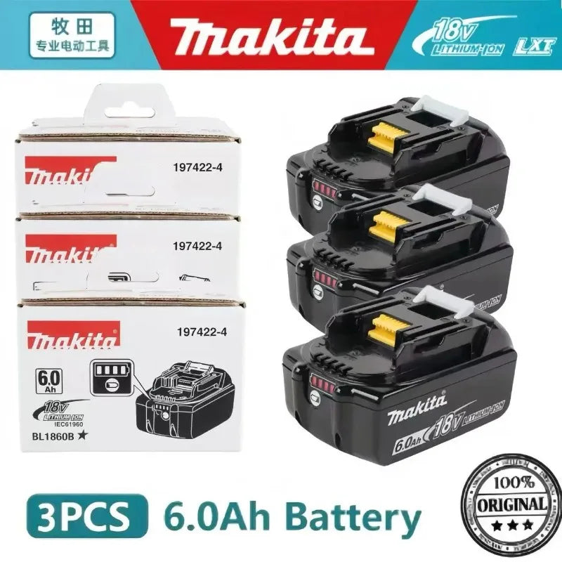 100% Genuine 18V Makita 6Ah Makita Battery BL1840 BL1830B BL1850B  Replacement Lithium Battery