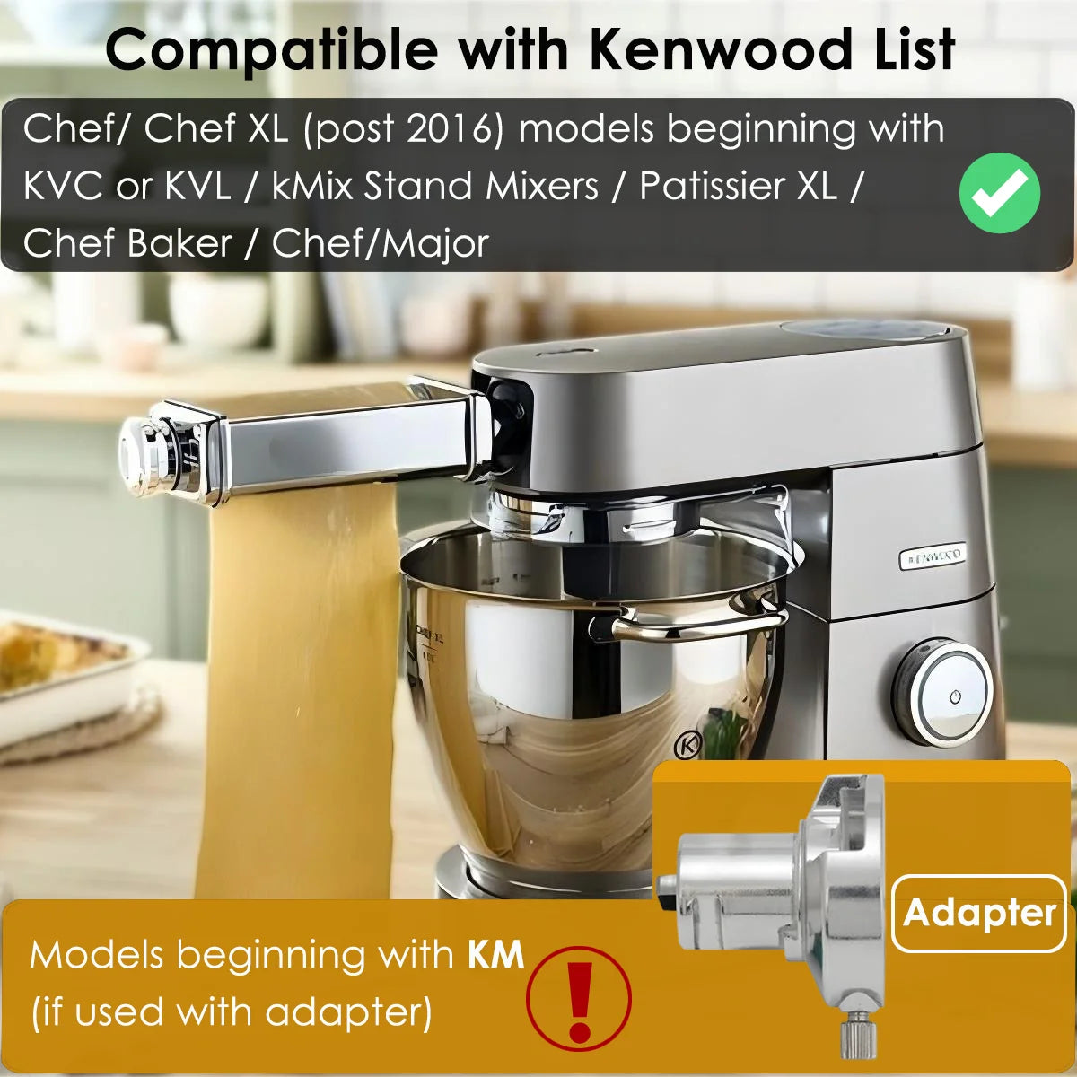 Noodle Attachment for Kenwood，lasagne Pasta Roller ,Fettuccine Cutter,Spaghetti Cutter,Adapter For Kenwood  Food Processor